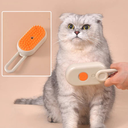 Kit Cepillo a Vapor + Guante Quitapelos para Mascotas